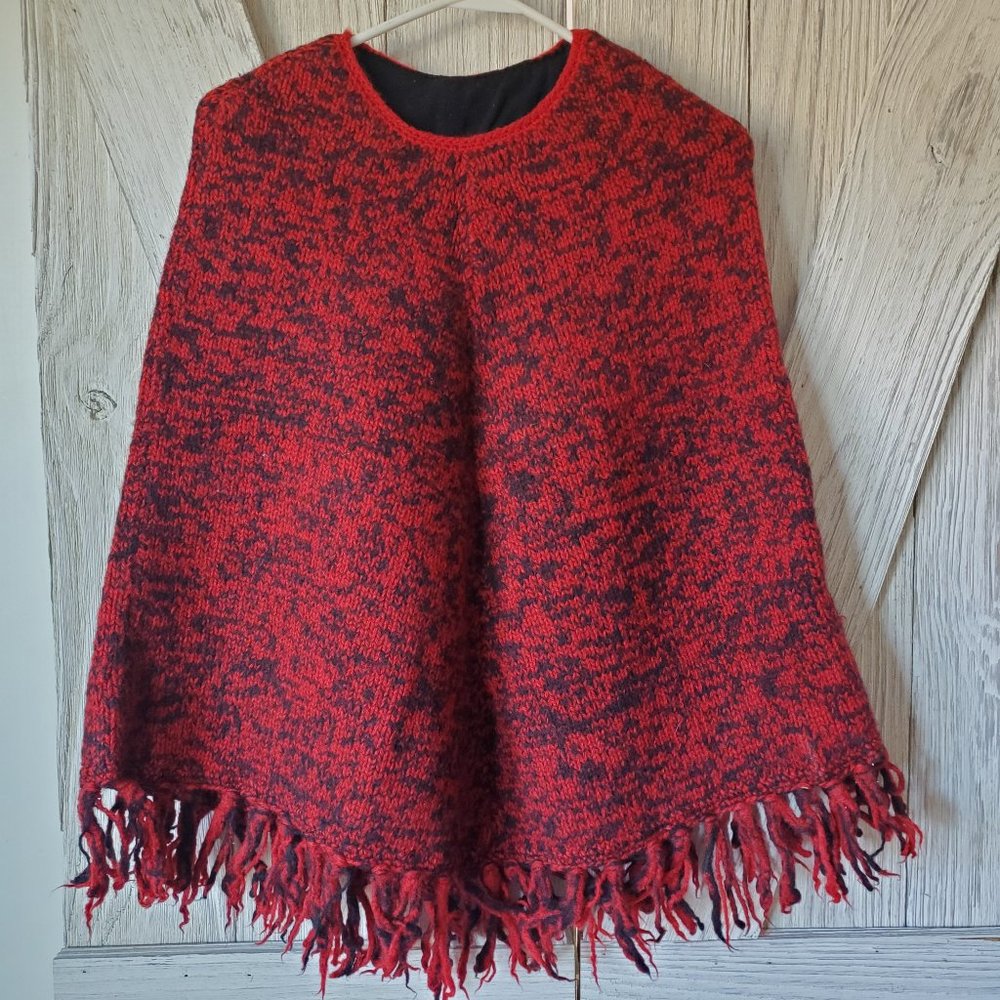 Thick Wool Poncho Made in Nepal